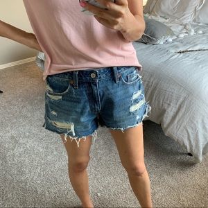 Abercrombie Low Rise Distressed Shorts